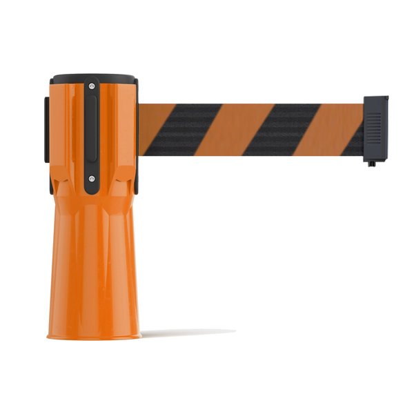 Montour Line Retractable Belt Barrier Cone Mount Orange Case 11ft. Blk/Or Belt CM115-OR-BOD-110